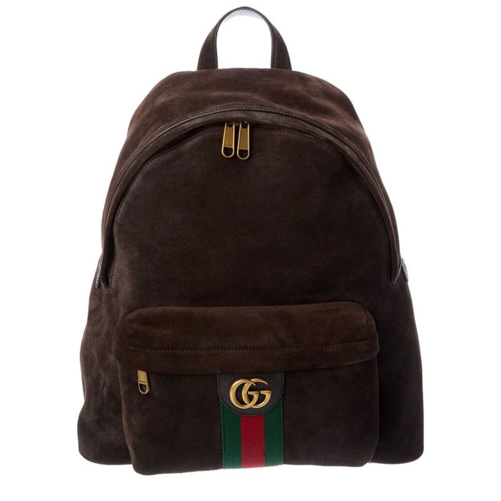 Gucci Ophidia Medium Suede Backpack, Brown